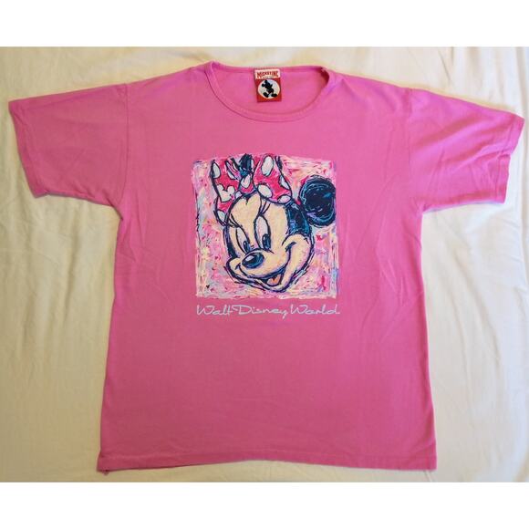 VTG 90s Mickey, Inc Minnie Puff Print Tee Walt Disney Co Single Stitch USA SZ M - Picture 2 of 11